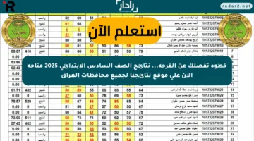خطوة تفصلك عن الفرحة… نتائج الصف السادس الابتدائي 2025 متاحة الآن على موقع نتائجنا لجميع محافظات العراق